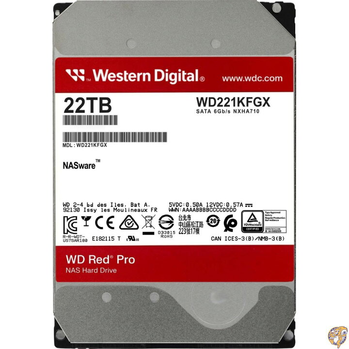 楽天市場】Western Digital (ウエスタンデジタル) 22TB WD Red Pro NAS 