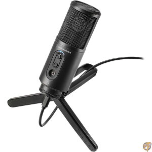 Audio Technica ATR2500X Cardioid Condenser USB Microphone Includes Desk Stand 2 (6.6') cables: USB-C to USB-C, USB-A (Black)
