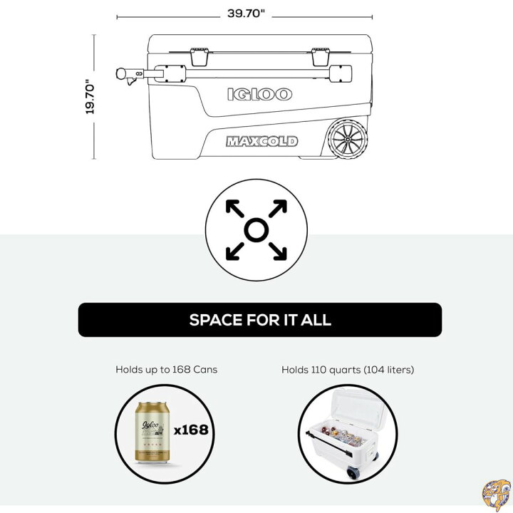 楽天市場】igloo(イグルー) グライド プロ 110 (104L) ホワイト #45184 : パームスアメリカ
