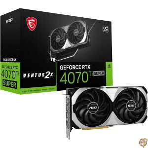 ySi555~N[|zMzMSI Gaming RTX 4070 Ti Super 16G Ventus 2X OC OtBbNXJ[h (NVIDIA SuperA256rbgAGNXg[NbN:2655MHzA16GB GDRR6X 21GbpsAHDMI/DPAAda Lovelace Architecture)