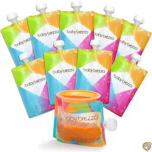 �y�N�[�|���z�M���zBaby Brezza Reusable Food Storage Pouch - Make Organic Puree for Your Toddler and Store in Refillable Squeeze Pouches Bulk Set of 10 Zipper