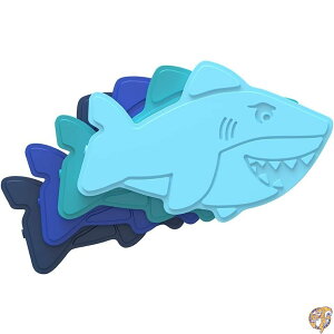Bentgo Buddies Reusable Ice Packs - Slim for Lunch Boxes, Bags, and Coolers Multicolored 4 Pack (Shark)