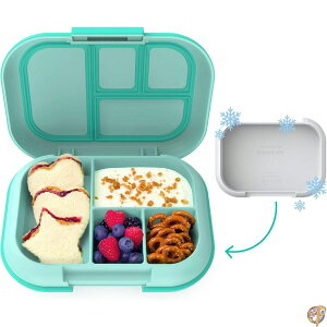 y|Cg3{!1428ԁzBentgo Kids Chill Lunch Box - Leak-Proof Bento with Removable Ice Pack & 4 Compartments for On-the-Go Meals Microwave Dishwasher Safe, Patented Design, (Aqua)
