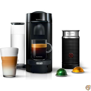 Nespresso VertuoPlus Coffee and Espresso Machine by De'Longhi with Milk Frother, Ink Black