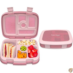 �y�ő�1000�~�N�[�|���zBentgo Kids 5-Compartment Lunch Box - Glitter Design for School, Ideal Ages 3-7, Leak-Proof, Drop-Proof, Dishwasher Safe, & Made with BPA-Free Materials (Glitter Edition Petal Pink)