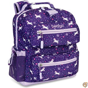 �y5���ő�1500�~�N�[�|���zBentgo Kids Lightweight 14 Backpack in Unique Prints for School, Travel, & Daycare - Roomy Interior, Durable Water-Resistant Fabric, Loop Lunch Bag (Unicorn)
