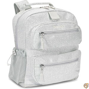 �y5���ő�1500�~�N�[�|���zBentgo Kids Backpack - Glitter Designed Lightweight 14 for School, Travel & Daycare Roomy Interior, Durable Water-Resistant Fabric Loop Lunch Bag (Glitter Edition Silver)