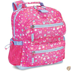 �y5���ő�1500�~�N�[�|���zBentgo Kids Backpack - Lightweight 14 in Unique Prints for School, Travel, & Daycare Roomy Interior, Durable Water-Resistant Fabric, Loop Lunch Bag (Rainbows)