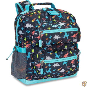 �y5���ő�1500�~�N�[�|���zBentgo Kids Lightweight 14 Backpack in Unique Prints for School, Travel, & Daycare - Roomy Interior, Durable Water-Resistant Fabric, Loop Lunch Bag (Dinosaur)