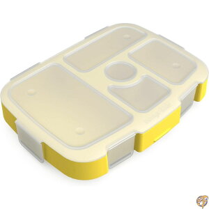 Bentgo Kids Prints Tray with Transparent Cover - Reusable, BPA-Free, 5-Compartment Meal Prep Container Built-In Portion Control for Healthy Meals At Home & On the Go (Construction Trucks)