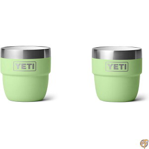 YETI Rambler 4 oz Stackable Cup, Stainless Steel, Vacuum Insulated Espresso/Coffee 2 Pack, Key Lime