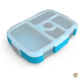 Bentgo Kids Brights Tray (Turquoise) with Transparent Cover - Reusable, BPA-Free, 5-Compartment Meal Prep Container Built-In Portion Control for Healthy At-Home Meals and On-the-Go Lunches