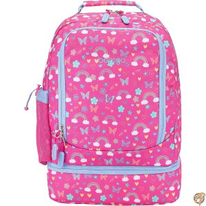 Bentgo Kids 2-in-1 Backpack & Insulated Lunch Bag (Rainbows and Butterflies)
