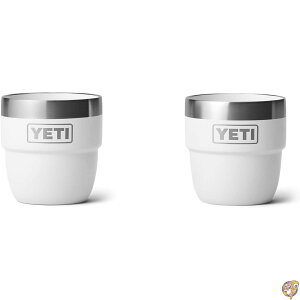 �y�ő�1000�~�N�[�|���zYETI Rambler stapelbare Tasse, Edelstahl, vakuumisoliert, Espresso-/Kaffeetasse, 118 ml, 2 Stck, Wei
