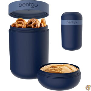 �y�N�[�|���z�M���zBentgo Snack Cup - Reusable Container with Leak-Proof Design, Toppings Compartment, and Dual-Sealing Lid, Portable & Lightweight for Work, Travel, Gym Dishwasher Safe (Navy)