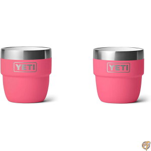 Rambler 4 oz Stackable Cup, Stainless Steel, Vacuum Insulated Espresso/Coffee 2 Pack, Tropical Pink