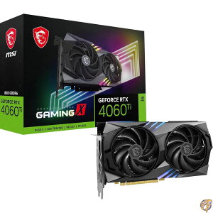 MSI GeForce RTX 4060 Ti Gaming X 8G�O���t�B�b�N�X�J�[�h - GPU�A8GB GDDR6 (18Gbps/128�r�b�g)�APCIe 4.0 �c�C�� FROZR 9 (2 x TORX�t�@��5.0)�ARGB HDMI 2.1�ADisplayPort 1.4a�B