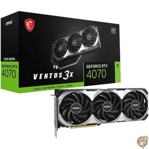 MSI Gaming GeForce RTX 4070 Ventus 3X E1 12G OC �O���t�B�b�N�X�J�[�h (Ada Lovelace Architecture Extreme Clock:2520MHz�A���������x:20Gbps�A12GB GDDR6�A192�r�b�g�ADP/HDMI) �č����� �l�A�� GPU �r�f�I�J�[�h �p�t�H�[�}