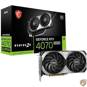 ySi555~N[|zMzMSI (GV[) GeForce RTX 4070 SUPER 12G VENTUS 2X OC OtBbNJ[h - NVIDIA GPU 12GB GDDR6X 192rbg 21Gbps PCI Express 4C^[tFCX ő2505MHz TORX Fan 4.0 fA
