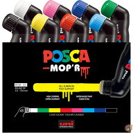 posca uni MOP'R 水性ペイントマーカー 丸形 (3.0~19.0mm) アソートカラー 8本パック PCM-22
