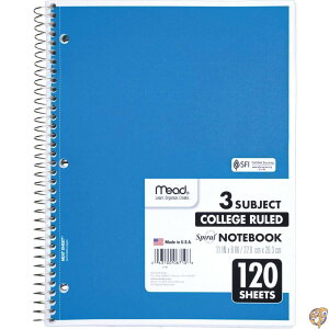 �y�ő�1500�~�N�[�|��10������zSpiral Bound Notebook, College Rule, 8-1/2 x 11, White, 120 Sheets/Pad (���s�A���i)