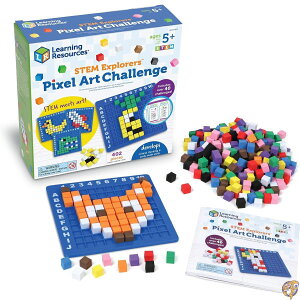 Learning Resources STEM Explorers Pixel Art Challenge - 402 Pieces, Ages 5+ Activities for Kids, Math and Coding Games Kids