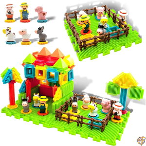 �y�|�C���g2�{5��10������zPicasso Toys PTB100 100pcs Hedgehog Shape 3D Building Blocks Tiles Farm Theme Set Learning Playset STEM Toy Educational Kit Child Brain Development Preschool Kindergarten