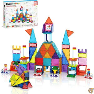y|Cg3{2028ԁzPicassoTiles 353pcsMagnetic Brick Tile and Magnetic Combo Set, Action Figures Included, Building Blocks STEM Toys, Educational Montessori Preschool Toddler Classroom Learning Kids Activity