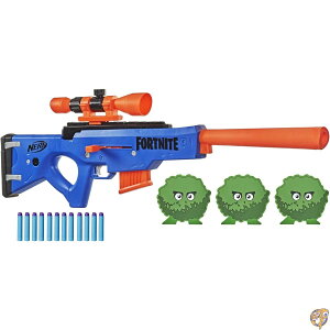 NERF Fortnite BASR-R Bolt Action Blaster -- Includes 3 Bush Targets, Removable Scope, 6-Dart Clip, 6 Official Elite Darts