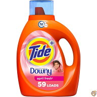 【クーポン配信中】Tide（タイド）プラス ダウニー 液体洗濯洗剤 エイプリルフレッシュの香り 84 fl oz（…