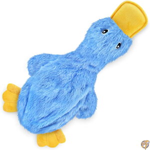 �y�N�[�|���z�M���zBest Pet Supplies Crinkle Dog Toy for Small, Medium, and Large Breeds, Cute No Stuffing Duck with Soft Squeaker, Fun Indoor Puppies Senior Pups, Plush Mess Chew Play - Blue