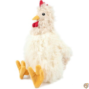 Best Pet Supplies Chicken Crinkle Plush Dog Toys for Interactive Play, Puppy and Senior Indoor Colorful Toy Shape, Cute Cuddly - (Beige)