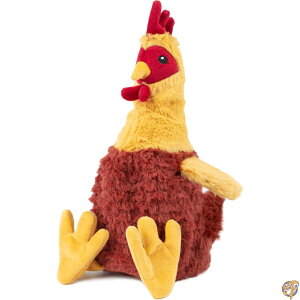 Best Pet Supplies Chicken Crinkle Plush Dog Toys for Interactive Play, Puppy and Senior Indoor Colorful Toy Shape, Cute Cuddly - (Wine Red)