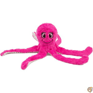 �y5���ő�1500�~�N�[�|���zBest Pet Supplies OctoMutant Crinkle Plush Dog Toys for Interactive Play, Puppy and Senior Indoor Colorful Octopus Toy Shape, Soft Head Stuffing, Cute Cuddly - Fuchsia