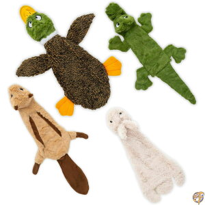 �y�N�[�|���z�M���zBest Pet Supplies 2-in-1 Stuffless Squeaky Dog Toys with Soft, Durable Fabric for Small, Medium, and Large Pets, No Stuffing Indoor Play, Supports Active Biting Play - 4 Figures, Small