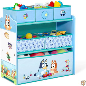 Delta Children - �u���[�C (Bluey) �f�U�C�����X�g�A 6�̃r���t�� �������ᔠ ���[���b�N Greenguard Gold�F��, �u���[