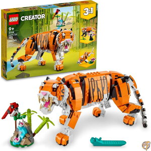 LEGO Creator 3in1 Majestic Tiger 31129 Building Kit; Animal Toys for Kids, Featuring a Tiger, Panda and Koi Fish; Creative Gifts Kids Aged 9+ Who Love Imaginative Play (755 Pieces)