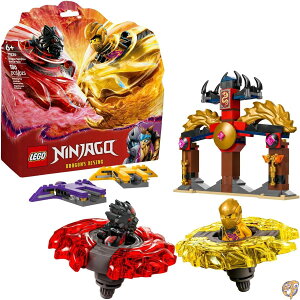 ���S �j���W���S�[ (LEGO NINJAGO) �h���S���E�X�s���p �o�g���p�b�N 71826 - �̒j�̎q�E���̎q���� �X�s�i�[ �g�ݗ��Ċߋ� �~�j�t�B�M���A2�̕t�� �a�����v���[���g�ɍœK
