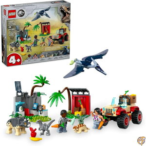 LEGO Jurassic World Baby Dinosaur Rescue Center, Building Set for Kids with a Toy Car and 5 Figures including Triceratops Velociraptor, Boys Girls Ages 4+, 76963
