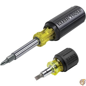 �y�N�[�|���z�M���zScrewdriver Set, 11-in-1 Multi-bit Screwdriver, 6-in-1 Stubby Phillips, Slotted, Square, Torx Bits, 2-Piece Klein Tools 80027