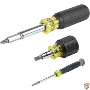 Screwdriver and Nut Driver Tool Kit, Includes Magnetic 11 in 1, Multi-Bit Stubby Electronics Screwdrivers, 3-Piece Klein Tools 80045