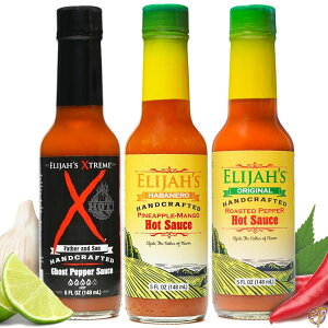 Elijah's Xtreme Mild & Hot Trio �z�b�g�\�[�X �o���G�e�B�Z�b�g�i3�{�Z�b�g�A�e��150ml�j