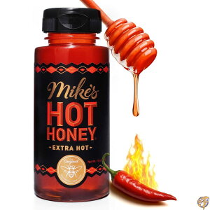 Mike�fs Hot Honey-Extra Hot, 10 oz Easy Pour Bottle (1 Pack), Honey with an Extra Kick, Sweetness & Heat, 100% Pure Honey, Shelf-Stable, Gluten-Free Paleo-Friendly, More than Sauce-it's