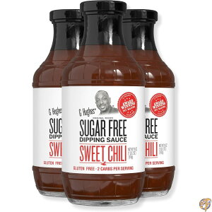 G Hughes Sugar Free, Sweet Chili Sauce - Gluten Free Dipping Sauces, Sauce, Keto Hot Low Carb Red Spicy 18 oz (3 Pack)