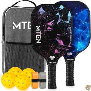 �y�N�[�|���z�M���zPickleball Paddles, USAPA Approved Paddles Set of 2, Fiberglass Surface Set, 2Pickleball Rackets, 4 Balls, 2GripTapes& Carry Bag for Men Women