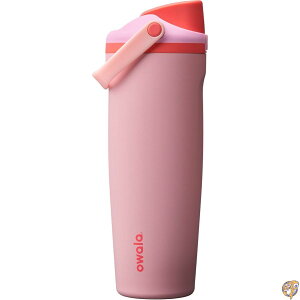 Owala FreeSip Sway �ۗ�X�e�����X�{�g�� 2WAY���݌��E�X�g���[�����E�n���h���t�� 30�I���X�i��887ml�j BPA�t���[ �R��h�~ Angel Food Cake
