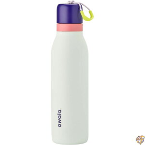 �y�ő�2000�~�N�[�|��15���zOwala FreeSip - Botella de agua acero inoxidable con popote para deportes y viajes, sin BPA, 18 onzas, morado/menta (horizontes menta)
