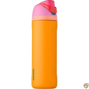 �y�ő�2000�~�N�[�|��15���zOwala FreeSip Insulated Stainless Steel Water Bottle with Straw for Sports and Travel, BPA-Free, 24-oz, Orchid/Orange (Tropical)