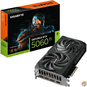GIGABYTE GeForce RTX 5060 Ti WINDFORCE OC 16G �O���t�B�b�N�X�J�[�h ��p�V�X�e�� 16GB 128�r�b�g GDDR7 PCIe 5.0 NVIDIA DisplayPort & HDMI - �r�f�I�o�̓C���^�[�t�F�[�X GV-N506TWF2OC-16GD �r�f�I�J�[�h