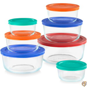 �y�ő�1000�~�N�[�|���zPyrex���E���h�P�ɕۑ��H�i�X�g���[�W�Z�b�gwith Colored Lids�A�}���` 14 pc set 1123271